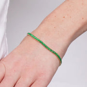 Bracciale in Metallo Cristalli Rettangolari Verdi