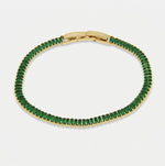 Bracciale in Metallo Cristalli Rettangolari Verdi - BYSIMON gioielli