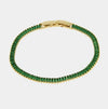 Bracciale in Metallo Cristalli Rettangolari Verdi