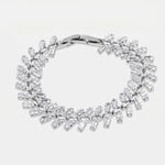 Bracciale in Metallo Cristalli Foglie Bianchi BYS - gioiello BySimon