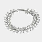 Bracciale in Metallo Cristalli Foglie Bianchi BYS - gioiello BySimon
