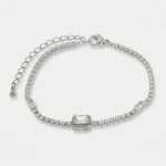 Bracciale in Metallo Cristallo Rettangolo Bianco - BYSIMON gioielli