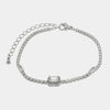 Bracciale in Metallo Cristallo Rettangolo Bianco