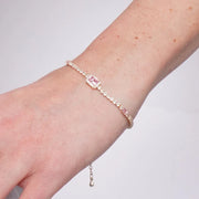Bracciale in Metallo Cristallo Rettangolo Rosa