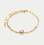 Bracciale in Metallo Cristallo Rettangolo Rosa BYS - gioiello BySimon