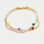Bracciale in Metallo Doppio Fiori Colorati BYS - gioiello BySimon