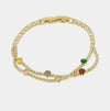 Bracciale in Metallo Doppio Fiori Colorati