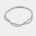 Bracciale in Metallo Doppio Fiori Bianchi BYS - gioiello BySimon