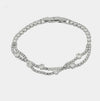 Bracciale in Metallo Doppio Fiori Bianchi
