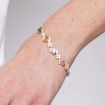 Bracciale in Metallo Cristalli Fiori Colorati BYS - gioiello BySimon