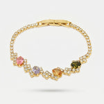 Bracciale in Metallo Cristalli Fiori Colorati BYS - gioiello BySimon