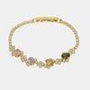 Bracciale in Metallo Cristalli Fiori Colorati