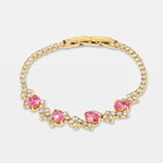 Bracciale in Metallo Cristalli Fiori Rosa BYS - gioiello BySimon