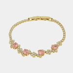 Bracciale in Metallo Cristalli Fiori Rosa BYS - gioiello BySimon