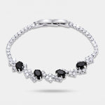 Bracciale in Metallo Cristalli Fiori Neri BYS - gioiello BySimon