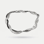 Bracciale in Metallo Intrecciato Cristalli Neri - BYSIMON gioielli