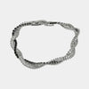 Bracciale in Metallo Intrecciato Cristalli Neri