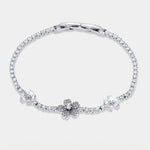 Bracciale in Metallo Fiori Cristalli Bianchi BYS - gioiello BySimon