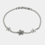 Bracciale in Metallo Fiori Cristalli Bianchi BYS - gioiello BySimon