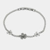 Bracciale in Metallo Fiori Cristalli Bianchi
