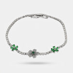 Bracciale in Metallo Fiori Cristalli Verdi BYS - gioiello BySimon
