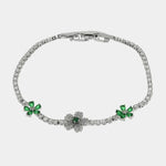 Bracciale in Metallo Fiori Cristalli Verdi BYS - gioiello BySimon