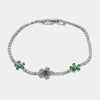 Bracciale in Metallo Fiori Cristalli Verdi