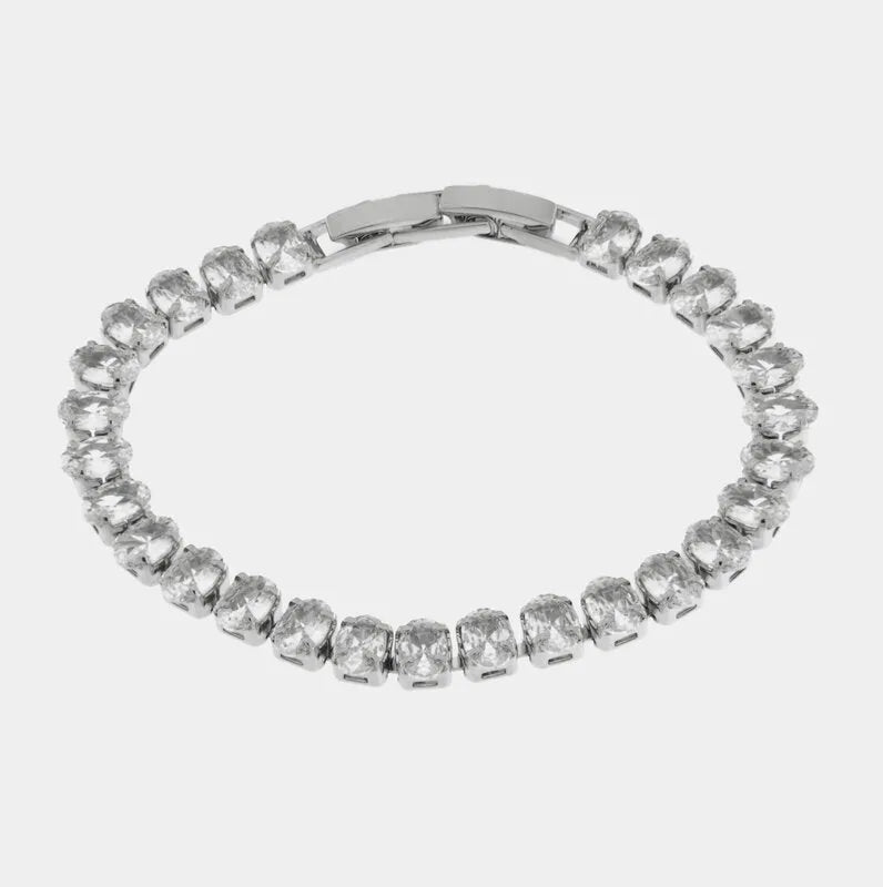 Bracciale in Metallo Cristalli Rettangolari Grandi