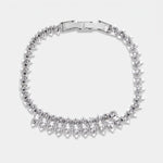 Bracciale in Metallo Cristalli Foglie Argento - BYSIMON gioielli