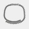 Bracciale in Metallo Cristalli Foglie Argento