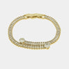 Bracciale in Metallo Cristalli Rettangolari Oro