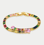 Bracciale in Metallo Cristalli Rettang. Colorati - BYSIMON gioielli