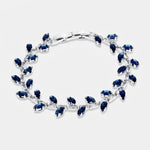 Bracciale in Metallo Cristalli Foglie Blu BYS - gioiello BySimon