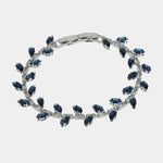 Bracciale in Metallo Cristalli Foglie Blu BYS - gioiello BySimon