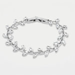 Bracciale in Metallo Cristalli Foglie Bianche BYS - gioiello BySimon