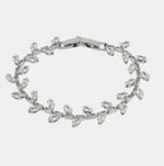 Bracciale in Metallo Cristalli Foglie Bianche BYS - gioiello BySimon