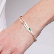 Bracciale in Metallo Doppio Cristalli Colorati Oro