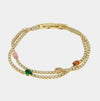 Bracciale in Metallo Doppio Cristalli Colorati Oro
