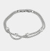 Bracciale in Metallo Intrecciato Cristalli Bianchi