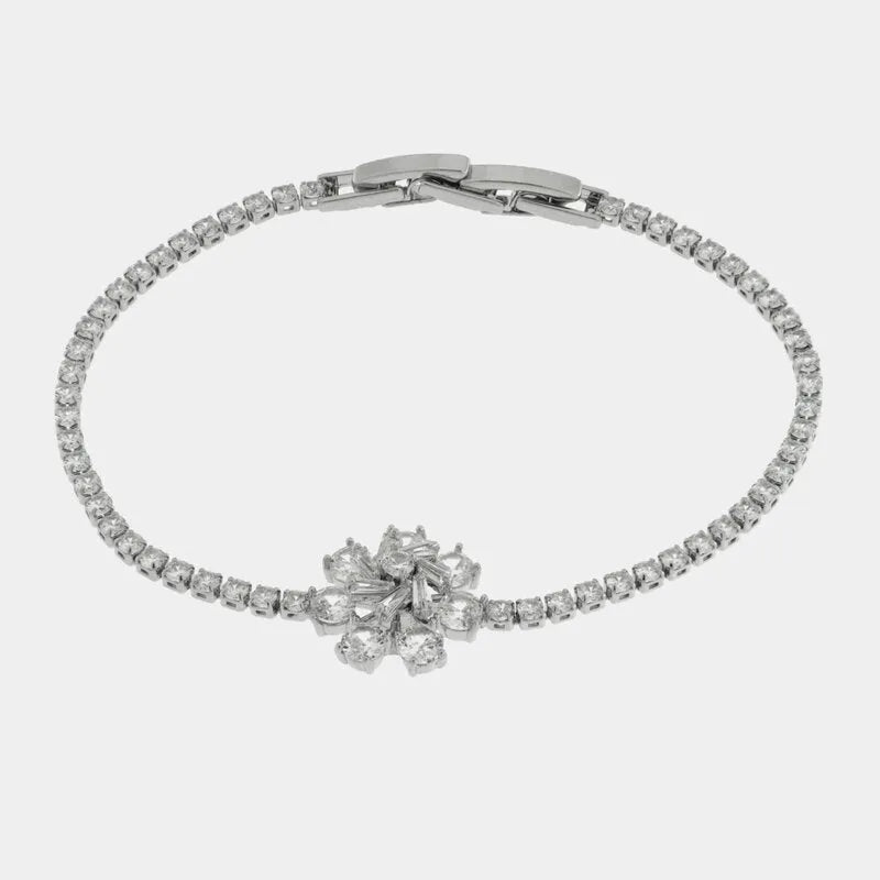 Bracciale in Metallo Fiore Centrale Cristalli BYS - gioiello BySimon