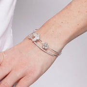 Bracciale in Metallo Rigido Farfalla Fiori