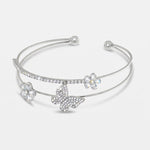 Bracciale in Metallo Rigido Farfalla Fiori BYS - gioiello BySimon