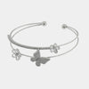 Bracciale in Metallo Rigido Farfalla Fiori