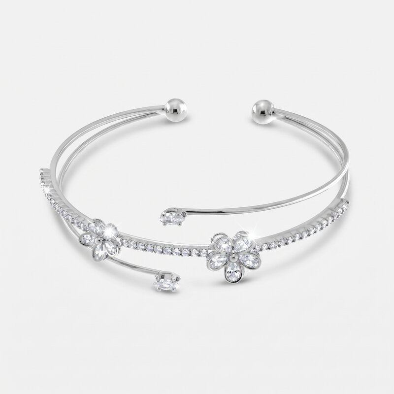 Bracciale in Metallo Rigido Fiori Piccoli BYS - gioiello BySimon