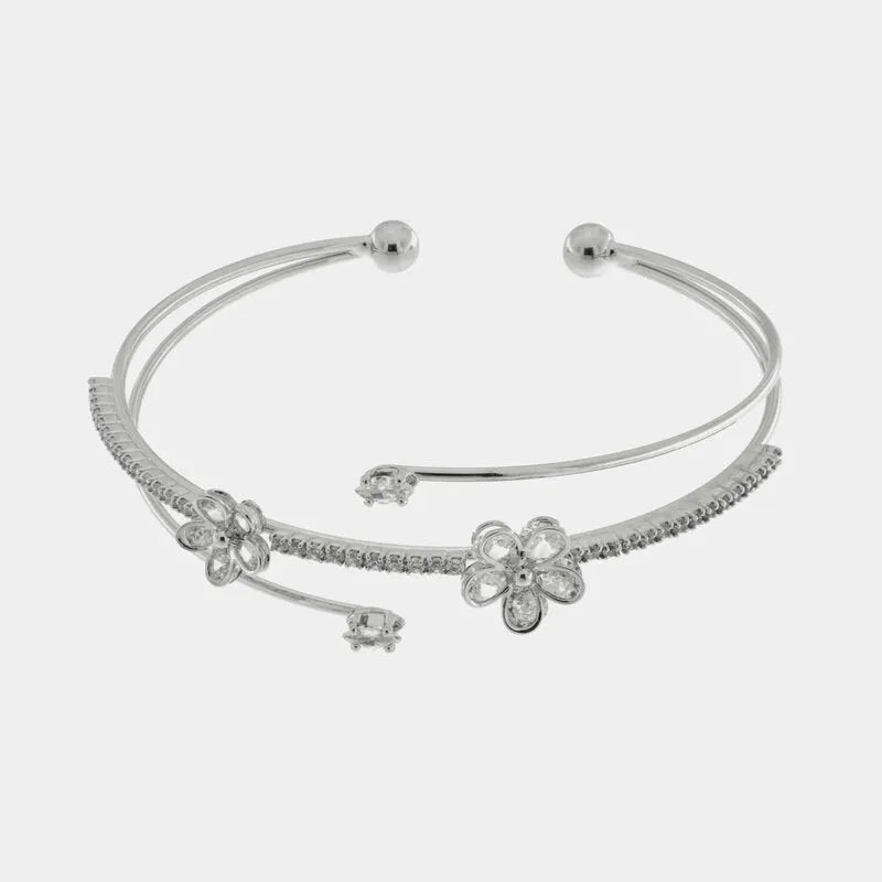 Bracciale in Metallo Rigido Fiori Piccoli BYS - gioiello BySimon