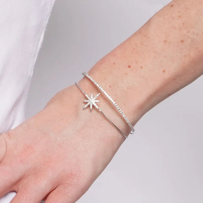 Bracciale in Metallo Rigido Stella Cristalli BYS - gioiello BySimon