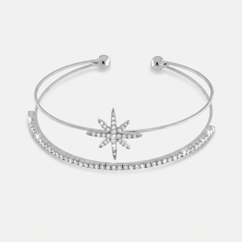 Bracciale in Metallo Rigido Stella Cristalli BYS - gioiello BySimon
