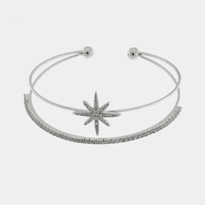 Bracciale in Metallo Rigido Stella Cristalli BYS - gioiello BySimon