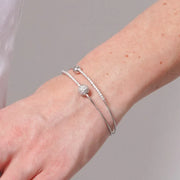 Bracciale in Metallo Rigido Sfera Cristalli