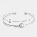Bracciale in Metallo Rigido Sfera Cristalli BYS - gioiello BySimon